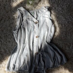 Cozy knit Dip Gray and Cream Knit stripe spring summer super cute outfit with Ti